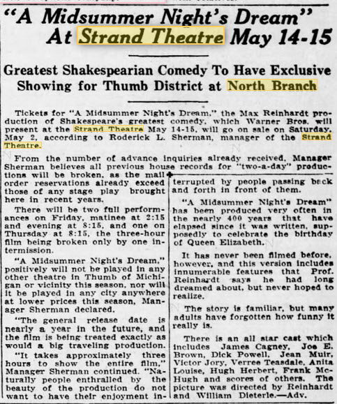 Strand Theatre - 11 May 1936 Article (newer photo)